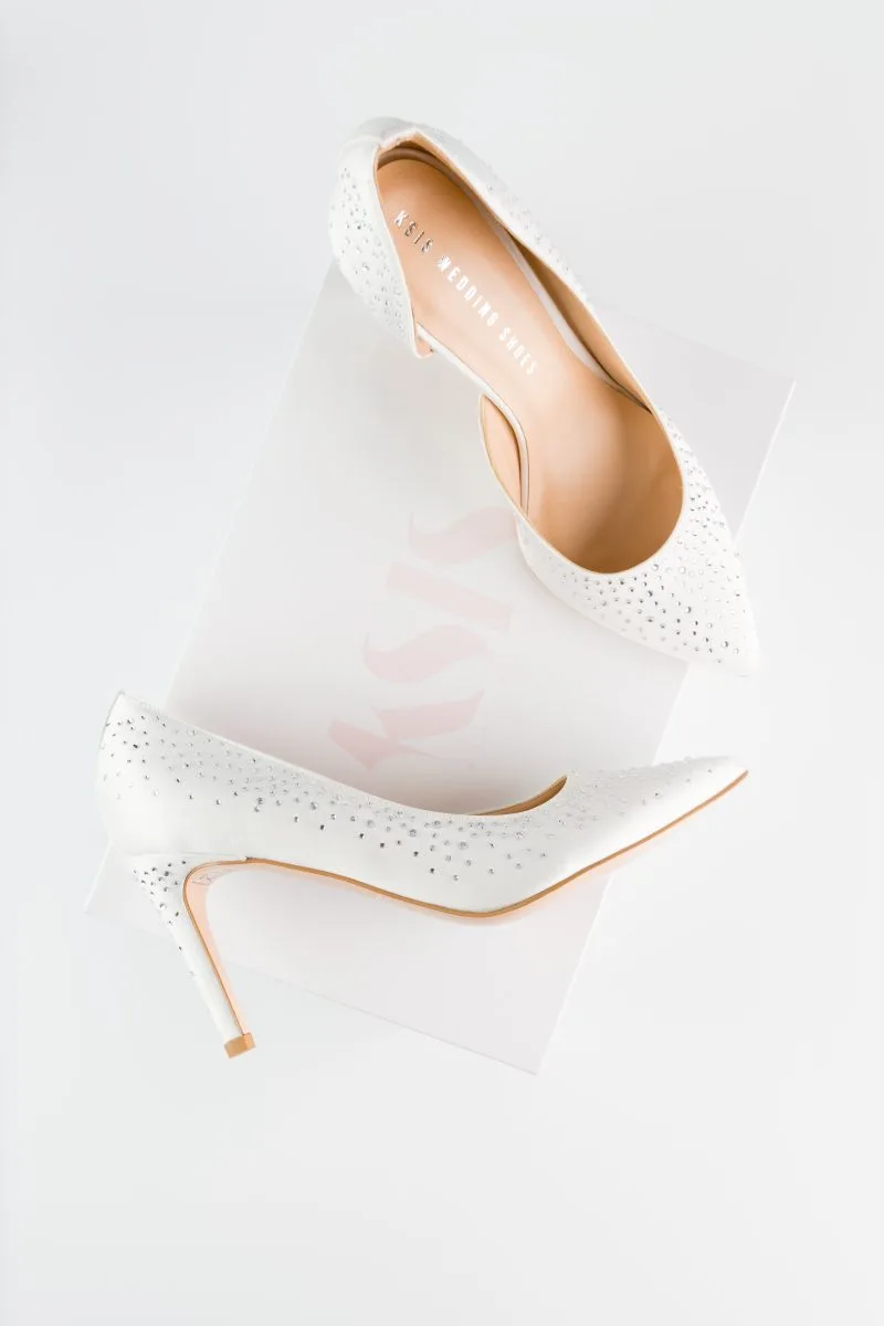 Sophia Pumps Off White with Swarovski Crystals - Image 6