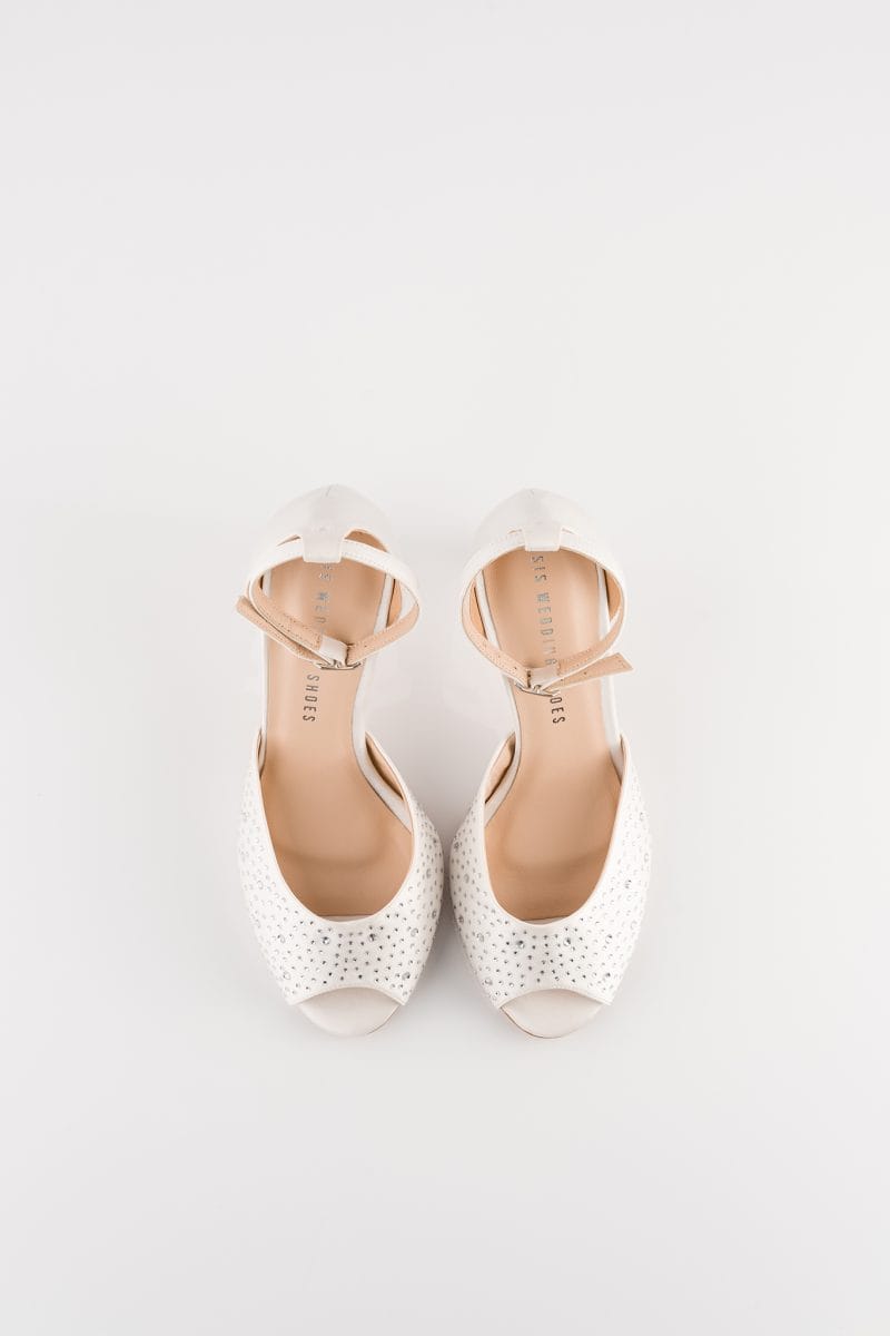 BESTSELLER Sandałki Alfreda łamana biel z dżetami Swarovski - obrazek 2